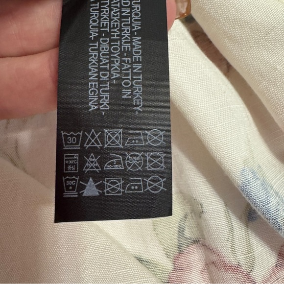 ZARA Floral Print Sundress White Multicolor Medium Smocked Back - Picture 9 of 10